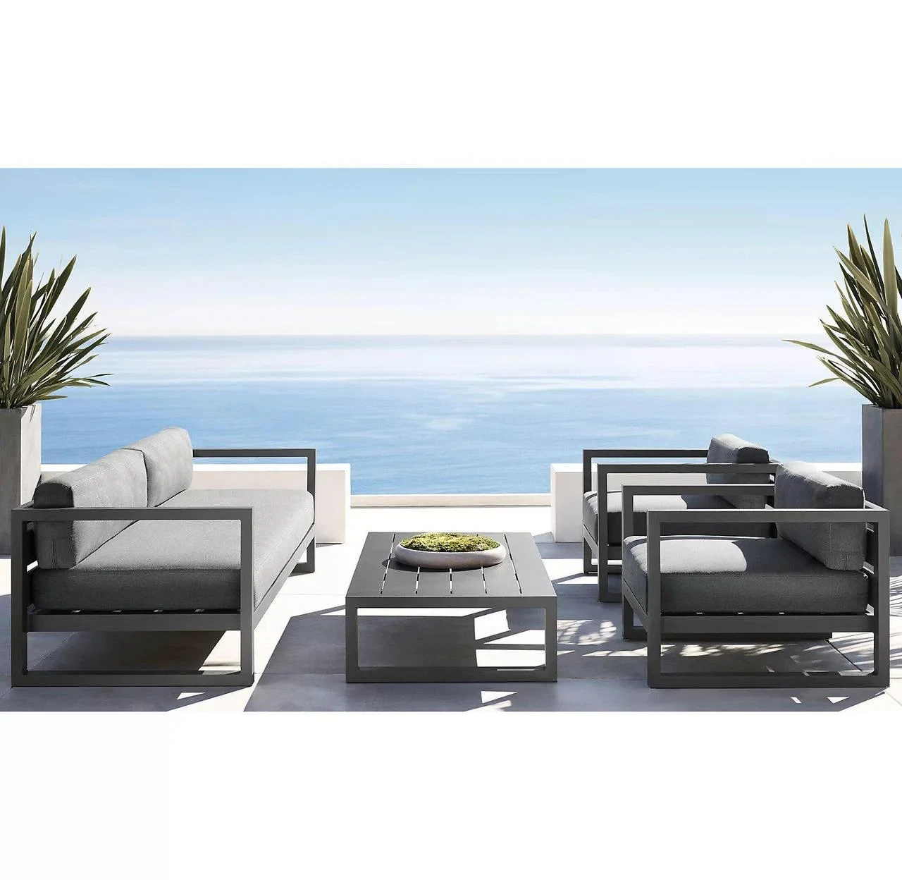 Комплект уличной мебели мягкой Loft с металлическим каркасом (KS-1199-NM)