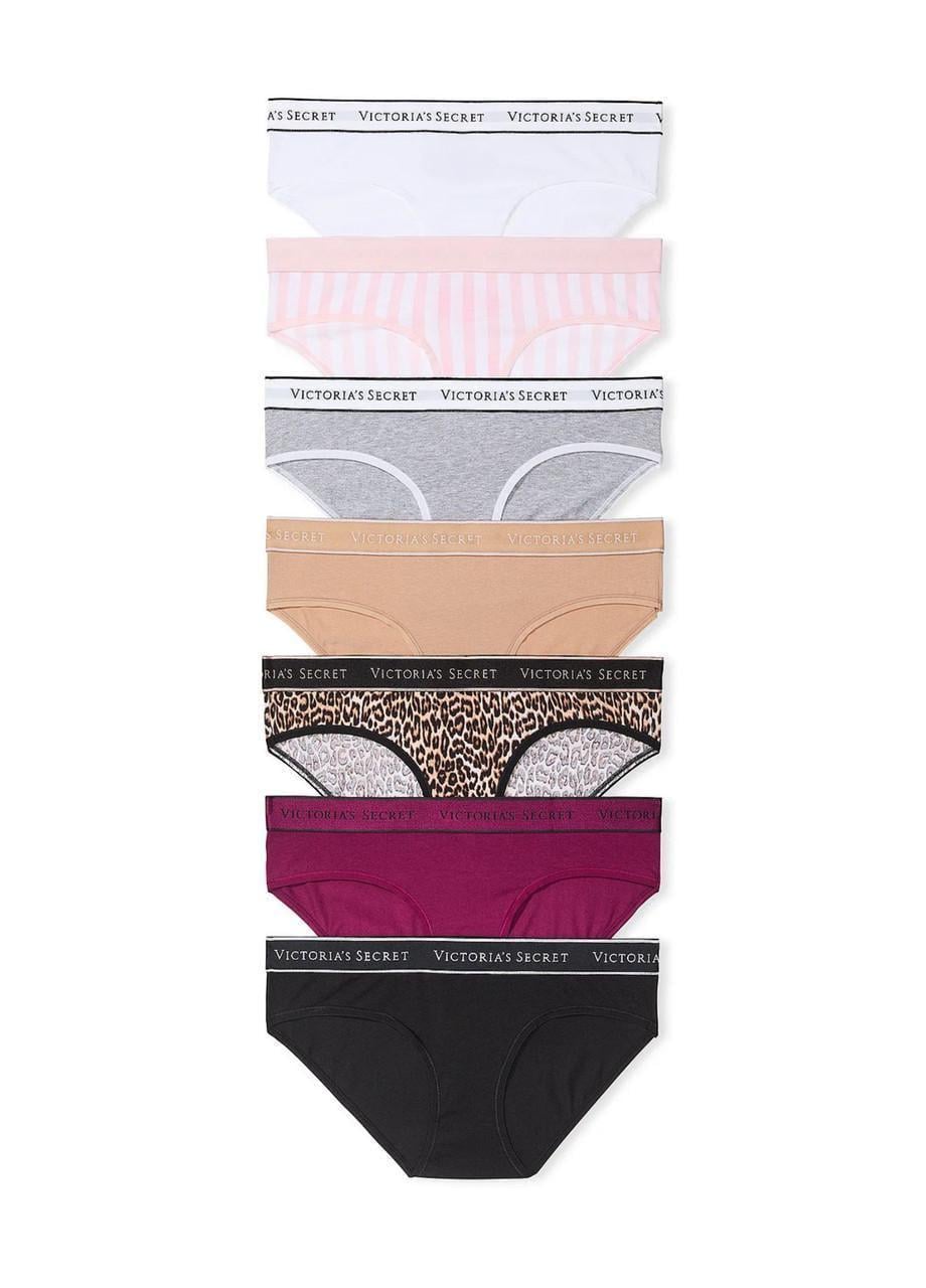 Набор женских трусиков Victoria's Secret Logo Cotton 7 шт. XS Разноцветный (2717602074)