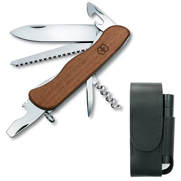 Комплект нож швейцарский Victorinox Forester Wood 0.8361.63/ кожаный чехол/фонарь Комплект нож швейцарский Victorinox Forester Wood 0.8361.63/ кожаный чехол/фонарь