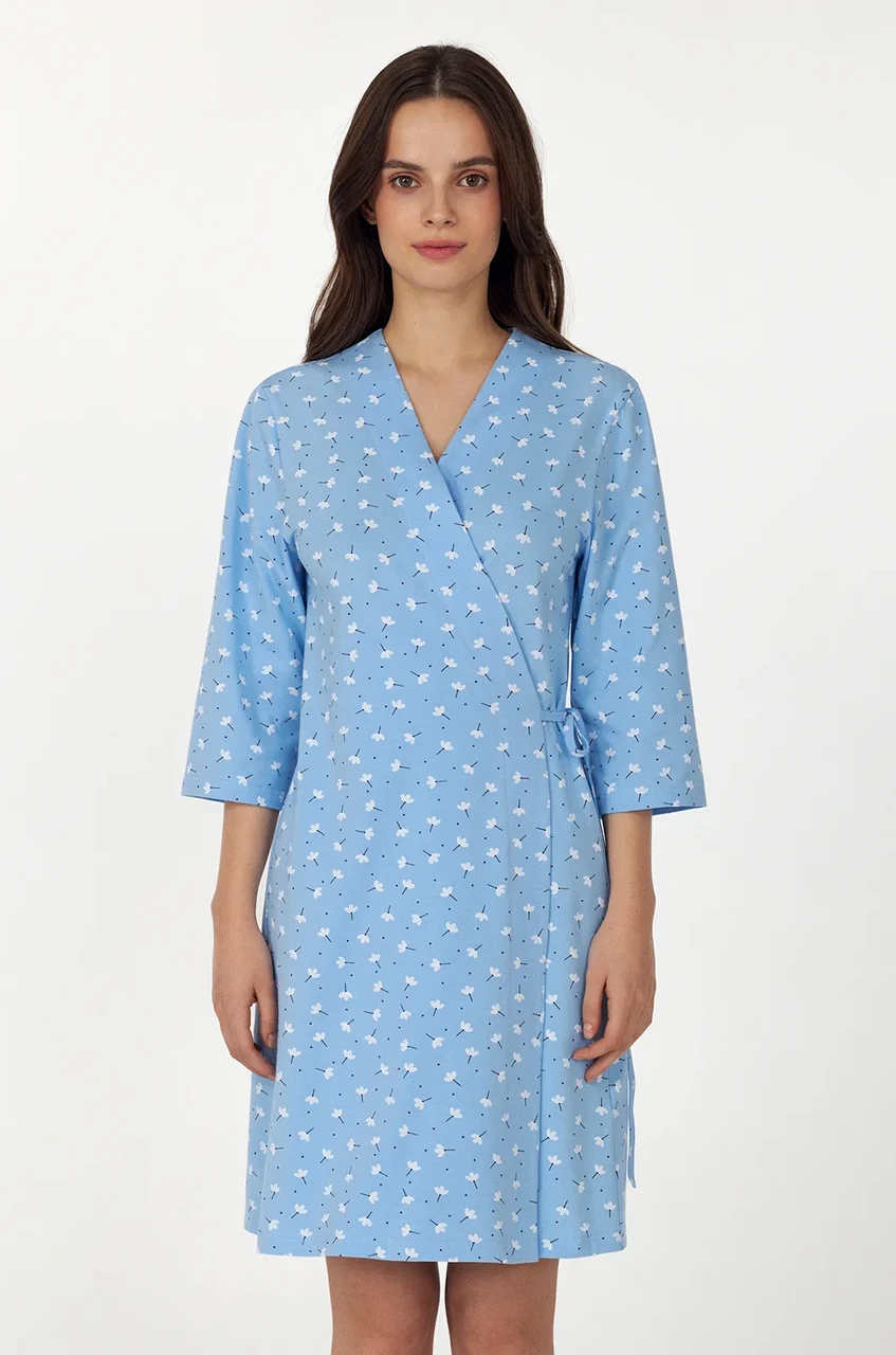 Женский халат Ellen SUMMER SONG LGK 201/13/02k хлопковый на запах M Голубой (LGK 201/13/02) Женский халат Ellen SUMMER SONG LGK 201/13/02k хлопковый на запах M Голубой (LGK 201/13/02)