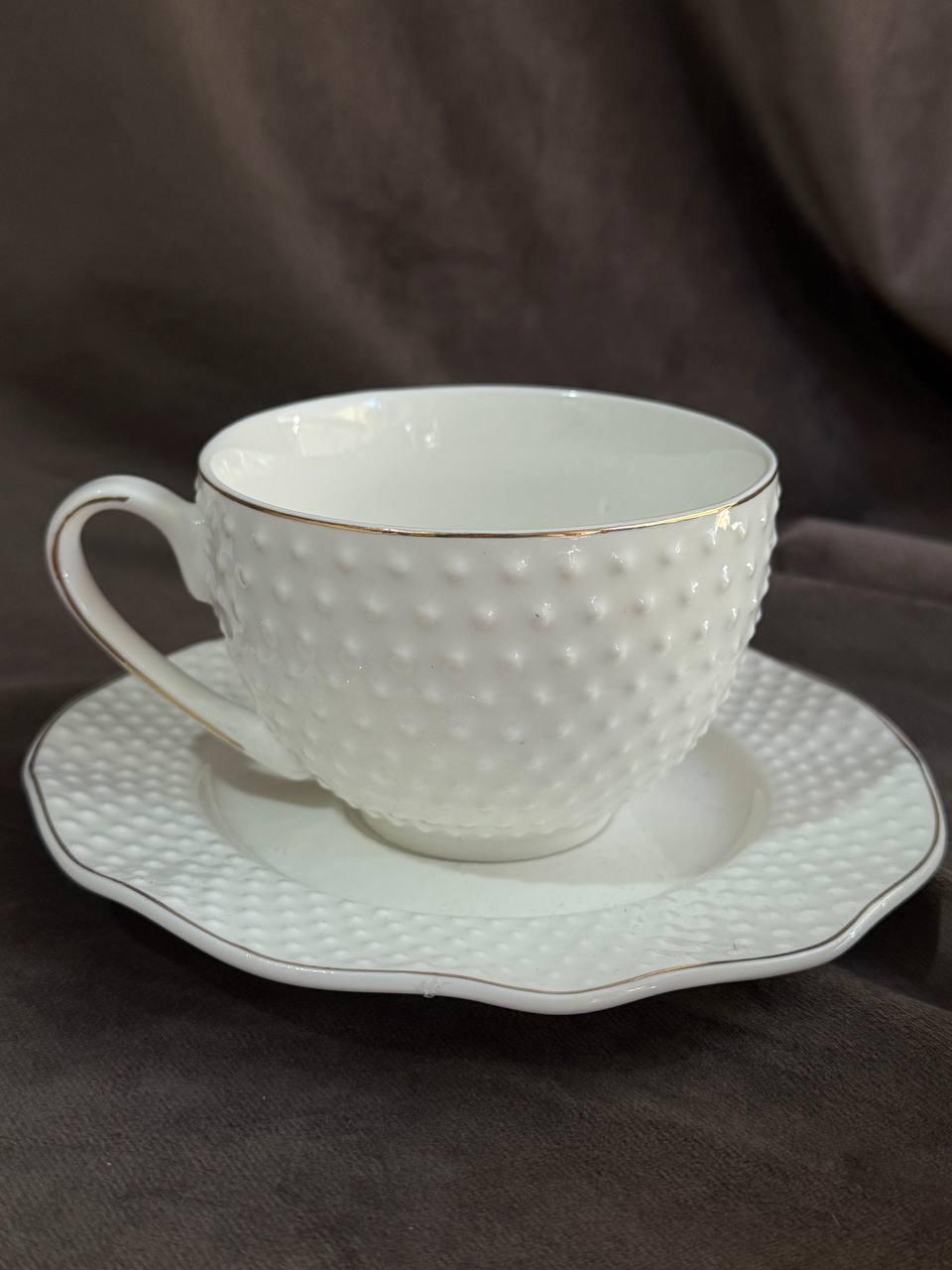 Чайный сервиз Elisey Аристократическая изысканность керамическая 230 мл 12 предметов Белый (9292-019) - фото 3