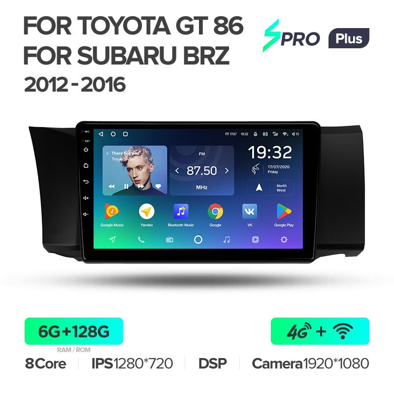 Автомагнитола штатная Teyes SPRO Plus для Toyota GT 86/Subaru BRZ 2012-2016 Android SPRO PLUS 6/128G Wi-Fi/4G - фото 6