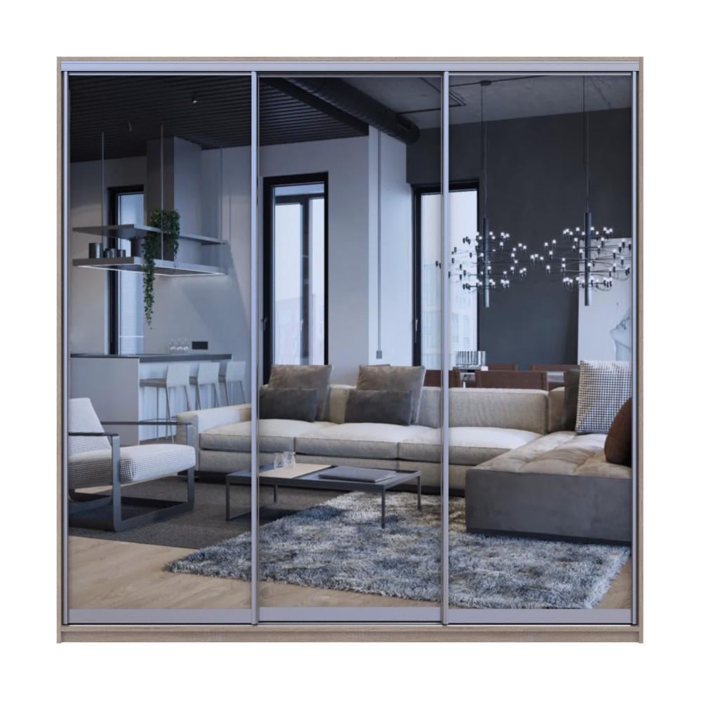 Шкаф-купе трехдверный Doros Сити Лайт 225х60х225 см Дуб Сонома/3 Зеркала (DRS-011096)