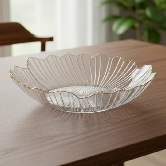 Салатник скляний Кришталева квітка 28 см (930824)