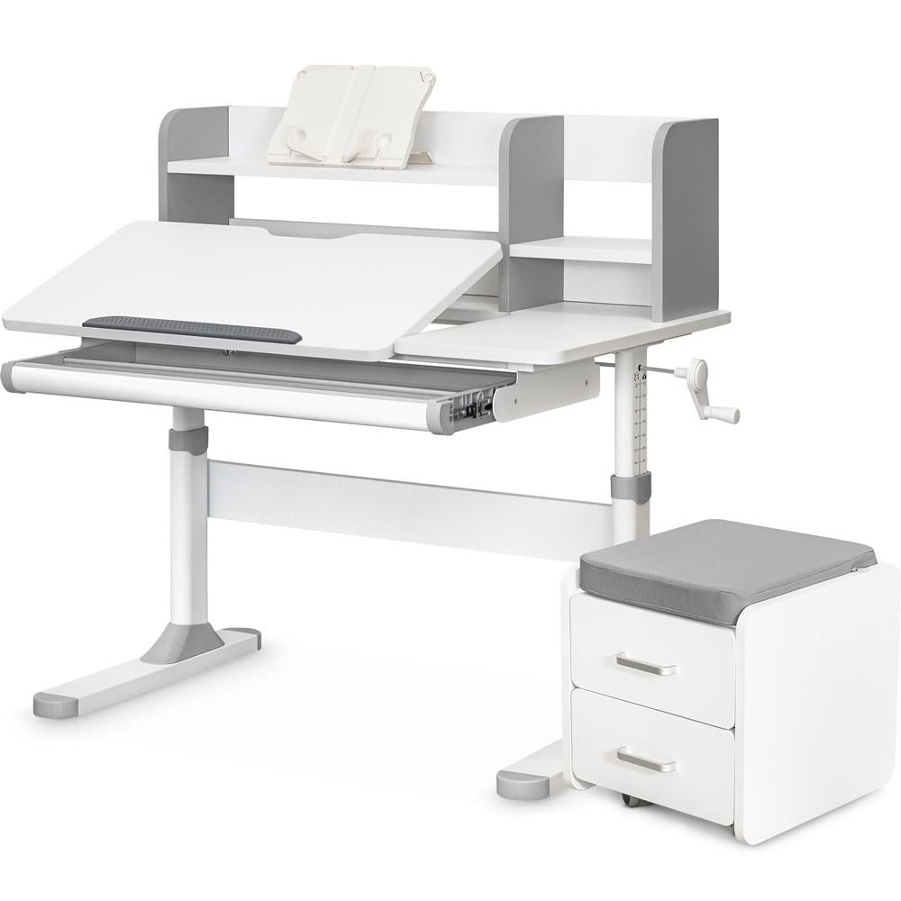 Парта детская школьная Evo-kids TH-330 BD C-3 с тумбой Серый (TH-330/BD C3_GREY) - фото 1 Парта детская школьная Evo-kids TH-330 BD C-3 с тумбой Серый (TH-330/BD C3_GREY) - фото 1