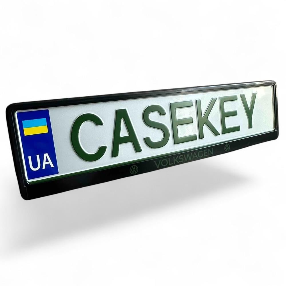 Авторамка Электро с лакированной печатью Volkswagen (vwramka3) Авторамка Электро с лакированной печатью Volkswagen (vwramka3)