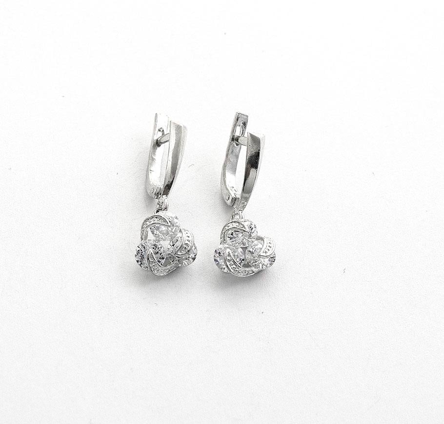 Серьги серебряные Maxi Silver 8104 Трилистник (88104)