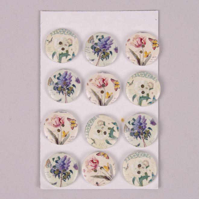 Декор на липучке Flora Пуговица 12 шт. (22538) Декор на липучке Flora Пуговица 12 шт. (22538)