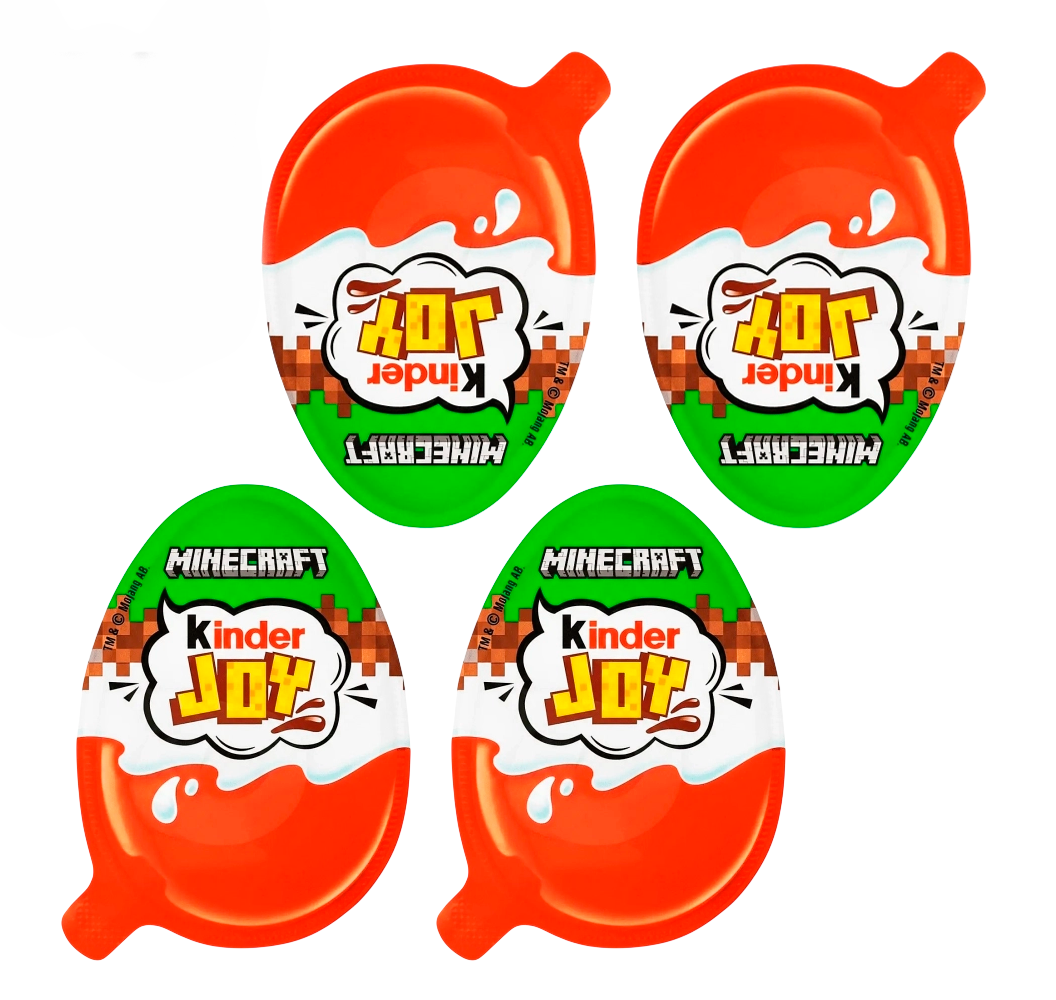 Набор шоколадных яиц Kinder Joy Майнкрафт Minecraft 4 шт. по 20 г (2954794177)