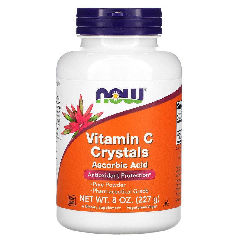 Витамин C в порошке Now Foods Vitamin C Crystals аскорбиновая кислота кристаллы для иммунитета 227 г