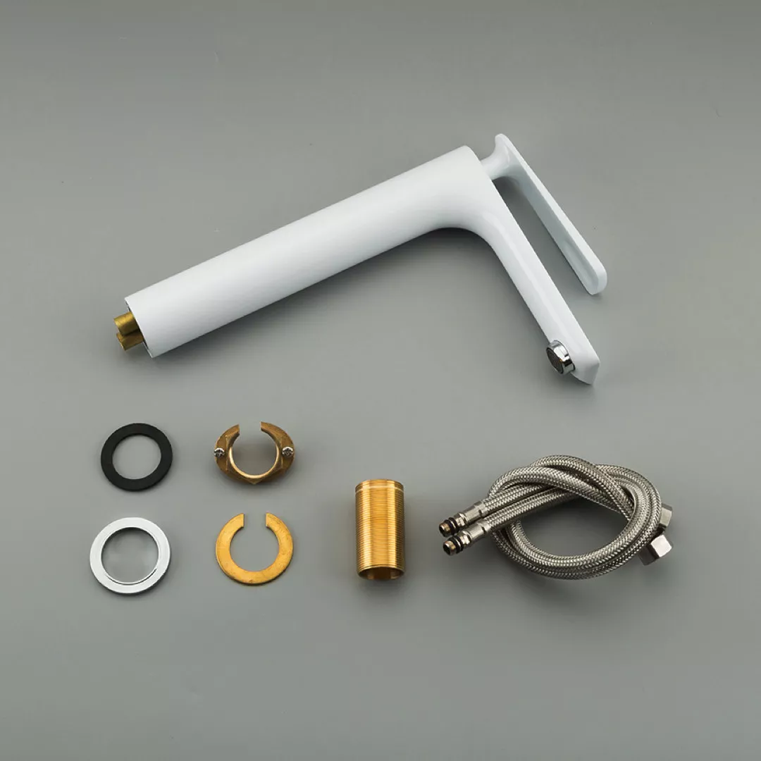 Смеситель высокий для умывальника Frap F1052-56 Белый/Хром (1037345) - фото 7 Смеситель высокий для умывальника Frap F1052-56 Белый/Хром (1037345) - фото 7