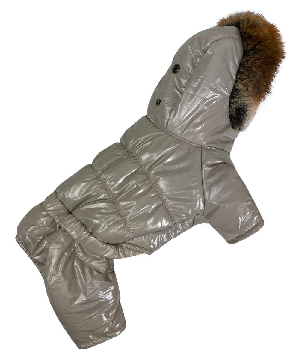 Комбінезон для собак зимовий A-75 лакований р. 7 Сірий (70579924)