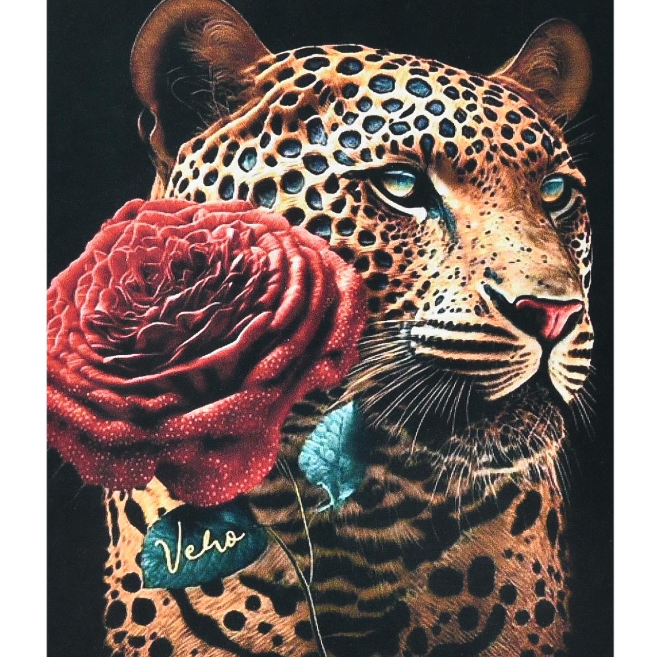 Алмазна мозаїка Strateg Романтичний гепард 40х50 см (SK88143)