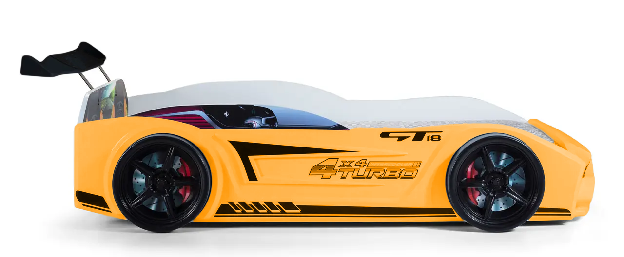 Кровать-машинка Форсаж Желтый (2052358610) - фото 4 Кровать-машинка Форсаж Желтый (2052358610) - фото 4