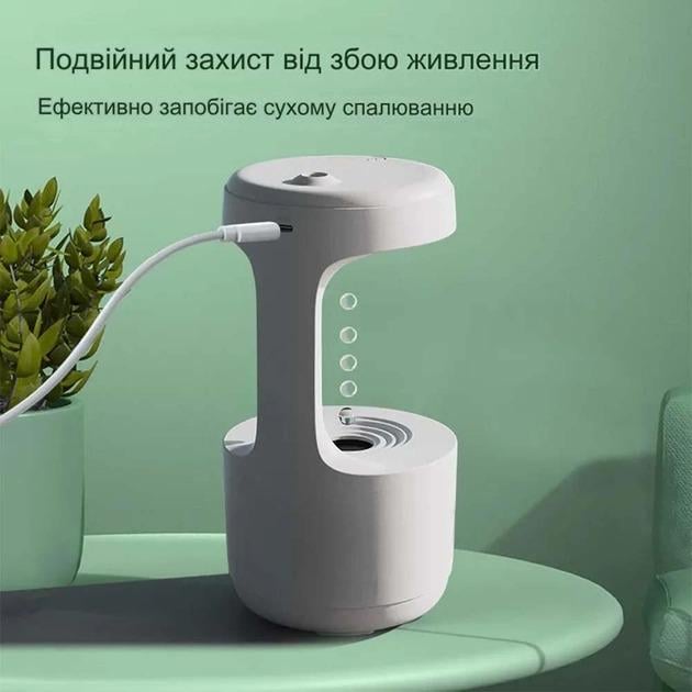 Зволожувач повітря Anti Gravity Humidifier антигравітаційний крапельний з годинником (AD-2230) - фото 4