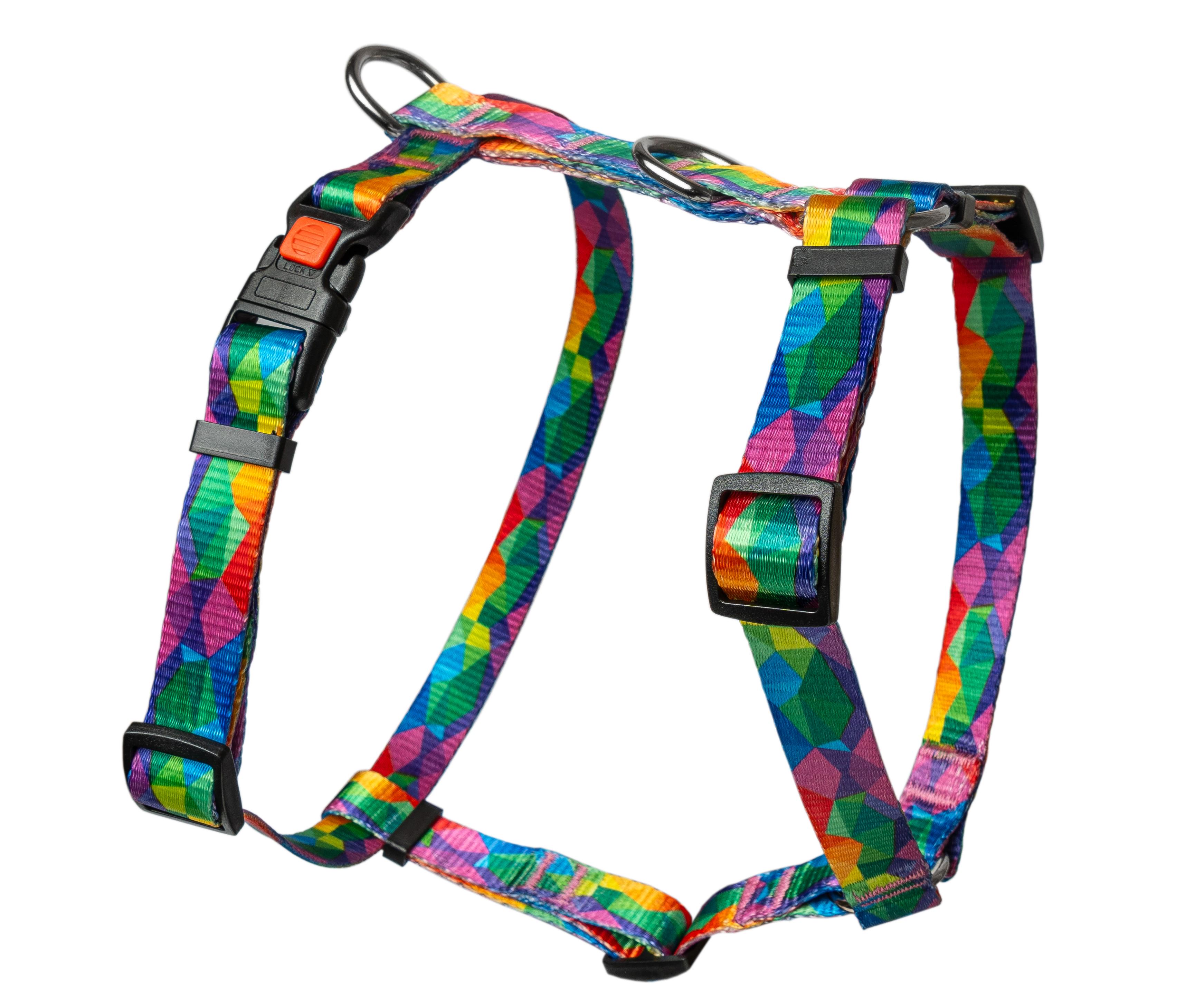 Шлея нейлонова анатомічна KareLine Keeper з візерунком та пластиковою пряжкою 20 мм А 400-500 мм В 500-630 мм (0892/1)