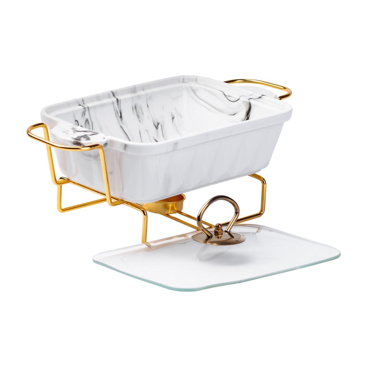 Марміт керамічний з підігрівом на металевій підставці 1 л (4794)