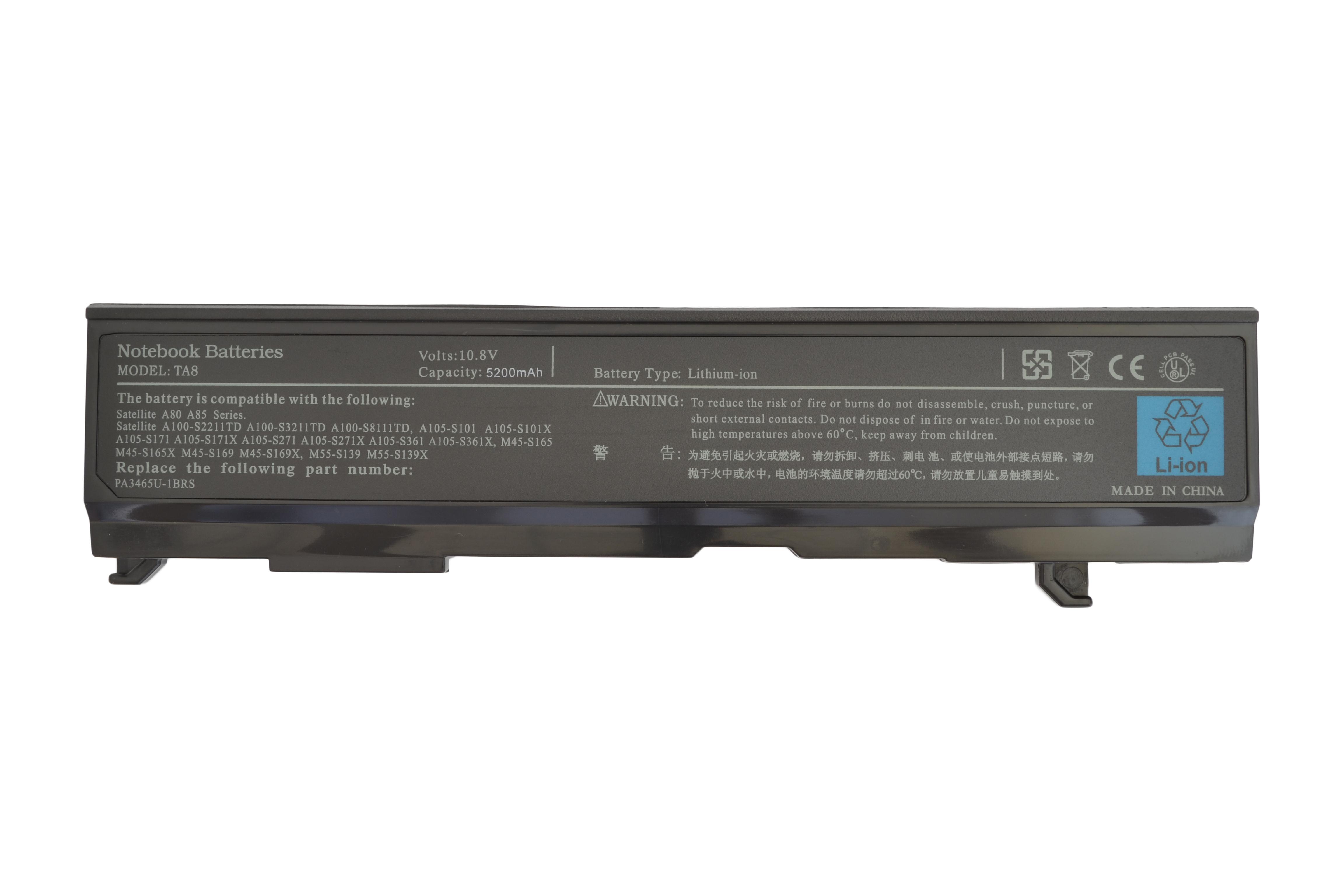 Аккумулятор для ноутбука Toshiba PA3451U Satellite A105 10,8 V 5200 mAh (002813)