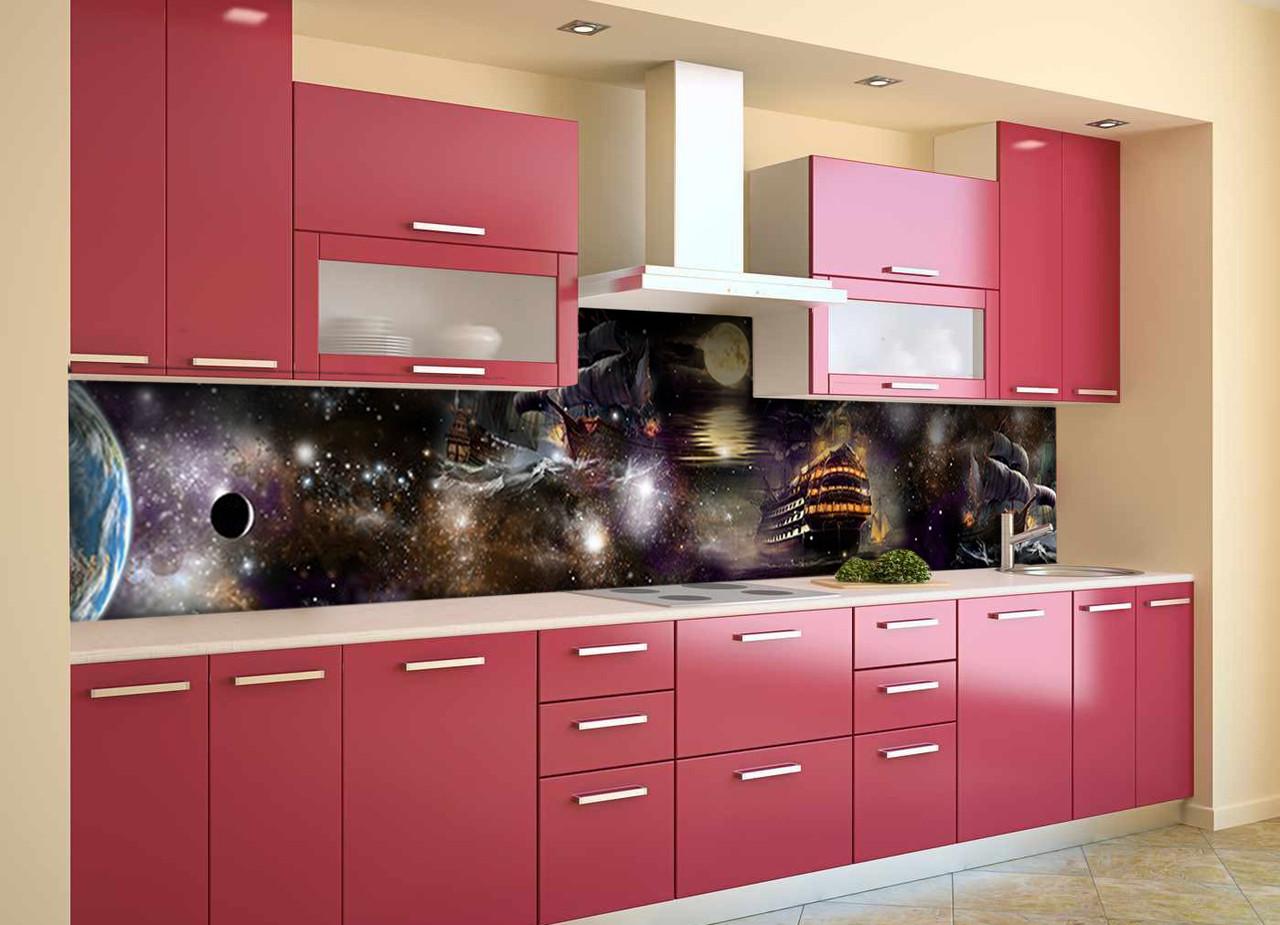 Кухонный фартук Космические корабли с самоклеющейся виниловой пленки 60х250 см Черный Кухонный фартук Космические корабли с самоклеющейся виниловой пленки 60х250 см Черный