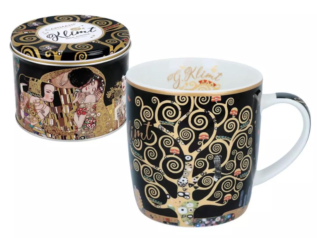 Чашка в металлической коробке Carmani Г. Климт Древо жизни 450 мл 11 см (532-3113)