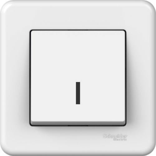 Выключатель одноклавишный Schneider Electric Leona с подсветкой Белый (LNA1400321)