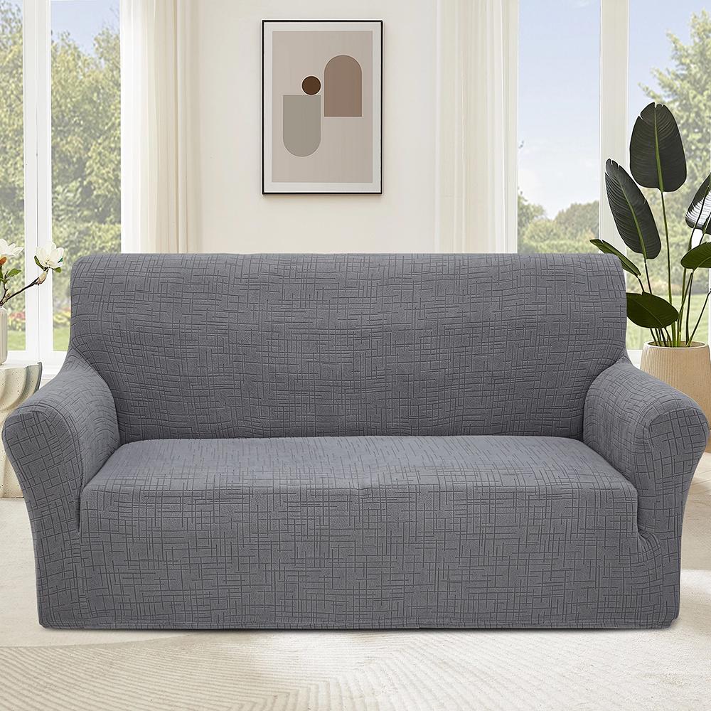 Чехол на диван 3-местный Love You Mono Line Fleece Серый (81208)