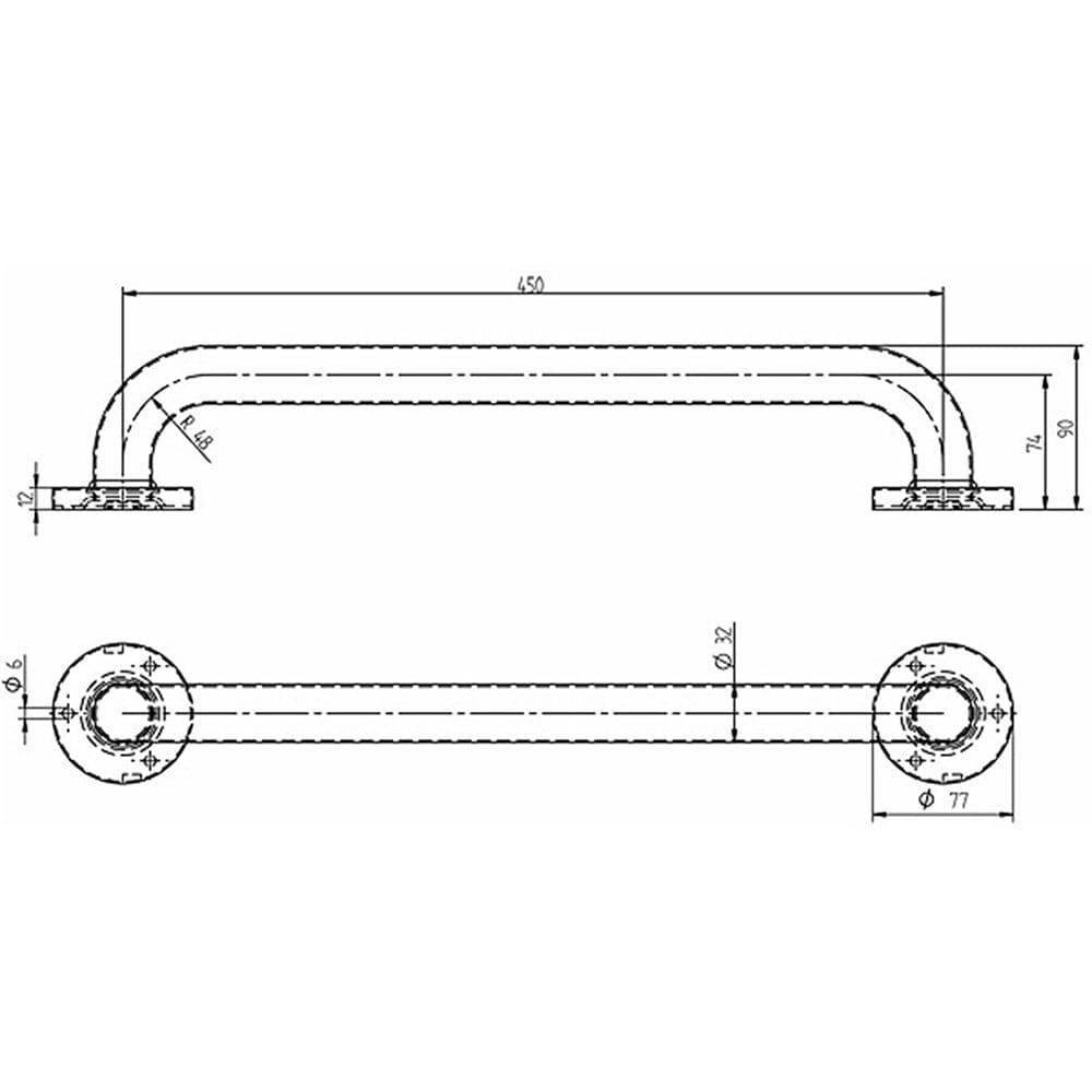 Поручень для ванной Lolo Lehnen Concept 450 настенный нержавеющая сталь Хром (L60004000) - фото 2 Поручень для ванной Lolo Lehnen Concept 450 настенный нержавеющая сталь Хром (L60004000) - фото 2