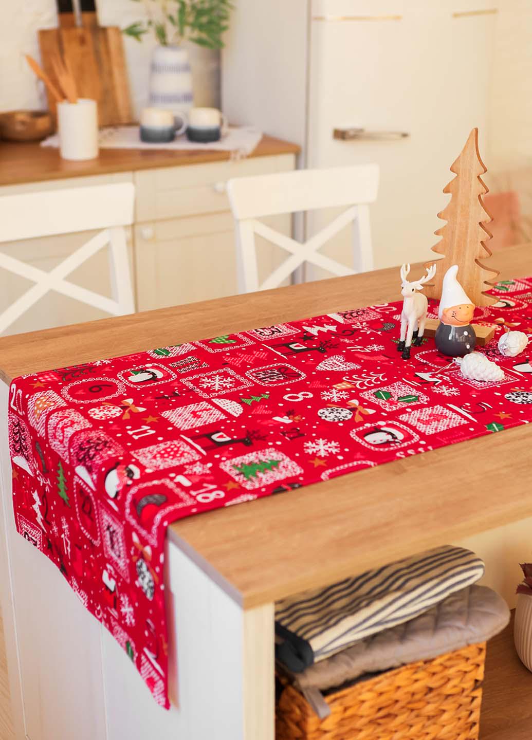 Скатерть новогодняя Рождественский календарь 140x47 см (рзк14) - фото 1 Скатерть новогодняя Рождественский календарь 140x47 см (рзк14) - фото 1