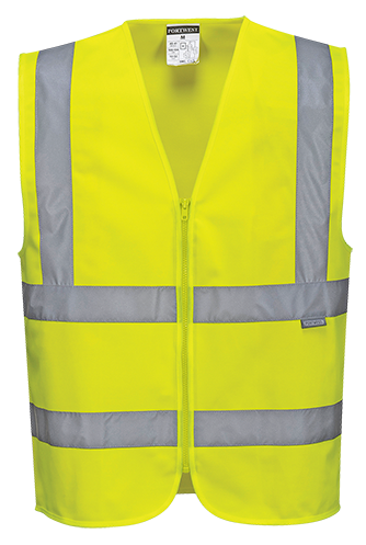 Жилет сигнальний PORTWEST C375 Hi Vis Zipped Vest на блискавці L Жовтий (C375YERL)