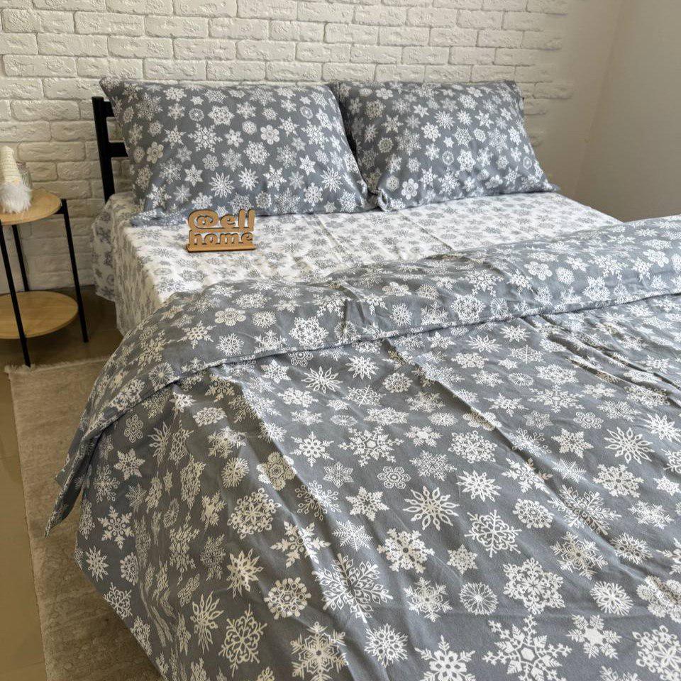 Комплект постельного белья Ell Home фланель семейный наволочки 50x70 см/70x70 см Снежинки Mix (29288995) - фото 1 Комплект постельного белья Ell Home фланель семейный наволочки 50x70 см/70x70 см Снежинки Mix (29288995) - фото 1