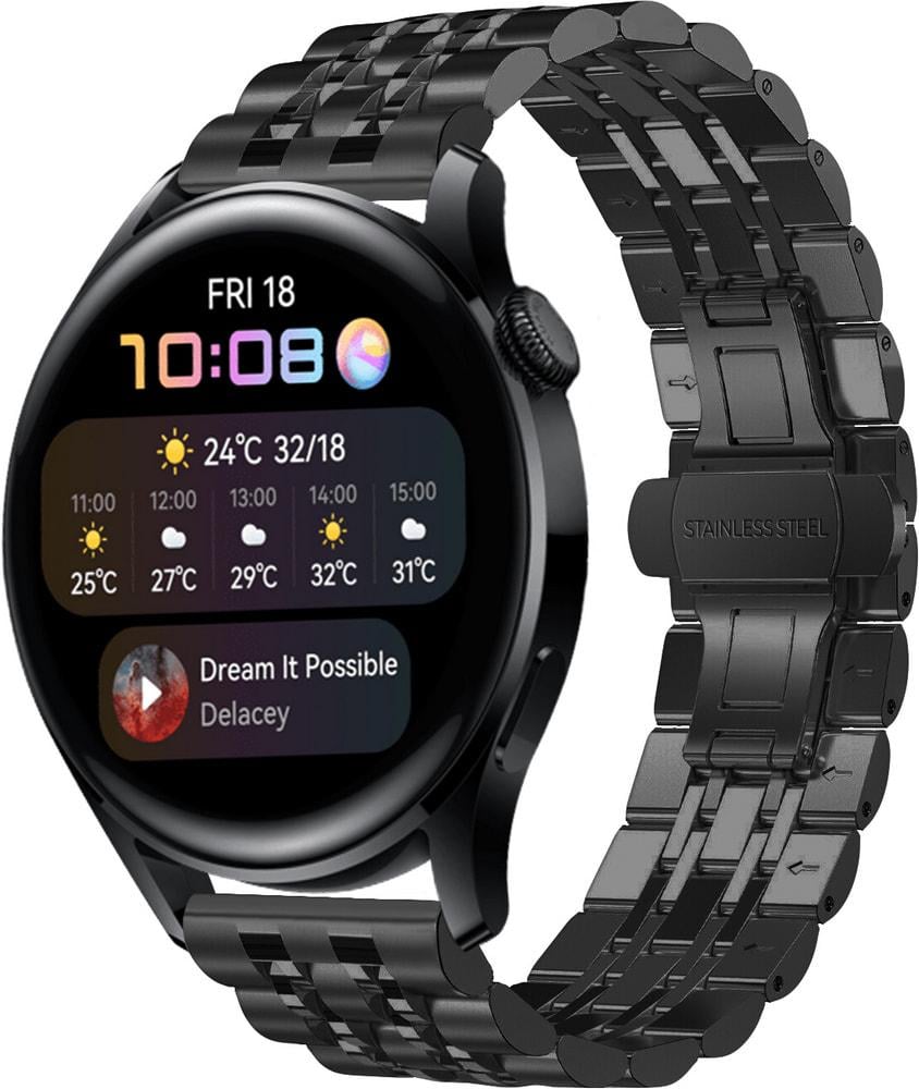 Браслет металлический Spinye для Huawei Watch 3 Black (28951-2B)