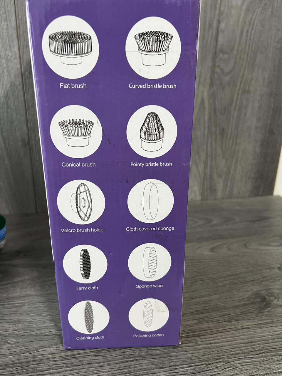 Щетка-скрабер электрическая Electric Spin Scrubber 14в1 насадки телескопическая ручка - фото 5 Щетка-скрабер электрическая Electric Spin Scrubber 14в1 насадки телескопическая ручка - фото 5