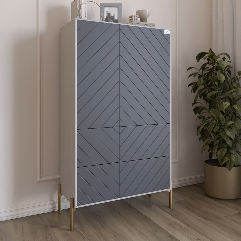 Комод-пенал Lion Амарант 84x40x150 см Кашемир/Графитовый (LION-042206) Комод-пенал Lion Амарант 84x40x150 см Кашемир/Графитовый (LION-042206)