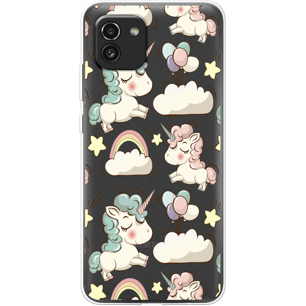 Чехол BoxFace Samsung Galaxy A03 (A035) Unicorns Прозрачный силикон (44031-cc2-44031)