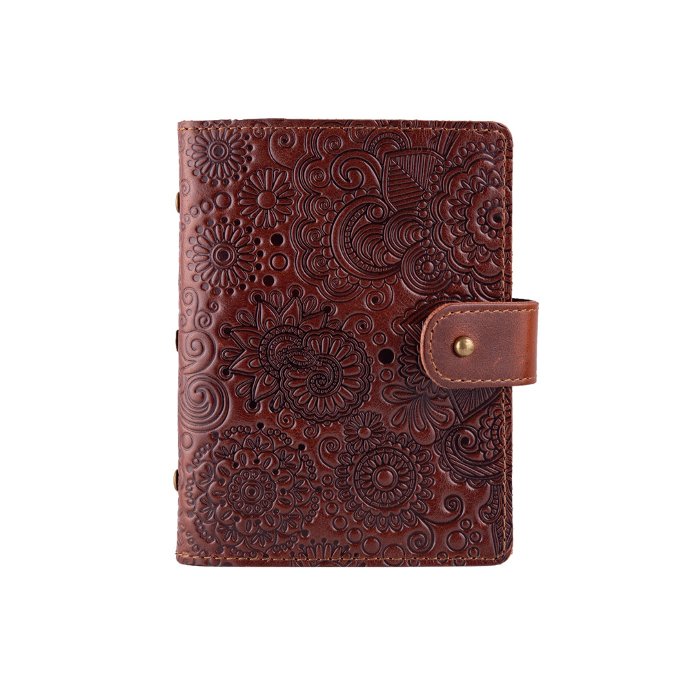 Визитница Mehendi Art кожаная на кобурном винте Коньячный (CH-06-C19-1436-T005)
