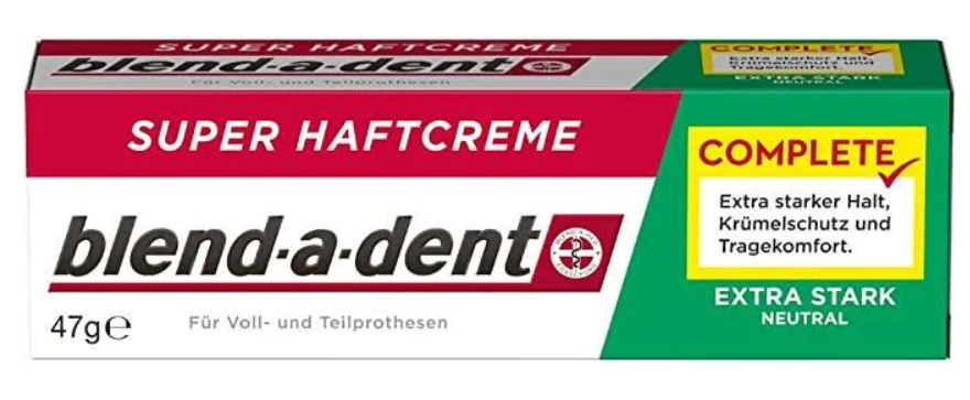 Крем фіксуючий Blend-a-dent Super-Haftcreme Complete extra stark -neutral для зубних протезів 47 г (00249)