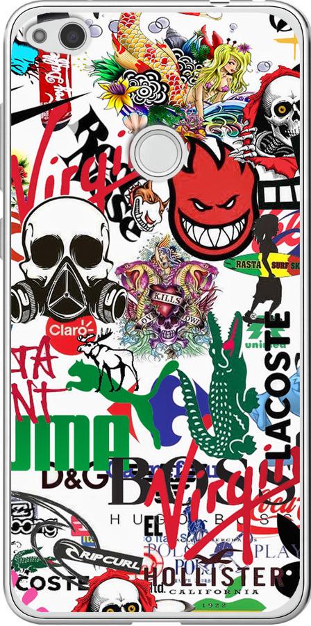 Чехол на Huawei P8 Lite (2017) Many different logos (4022t-777-42517)