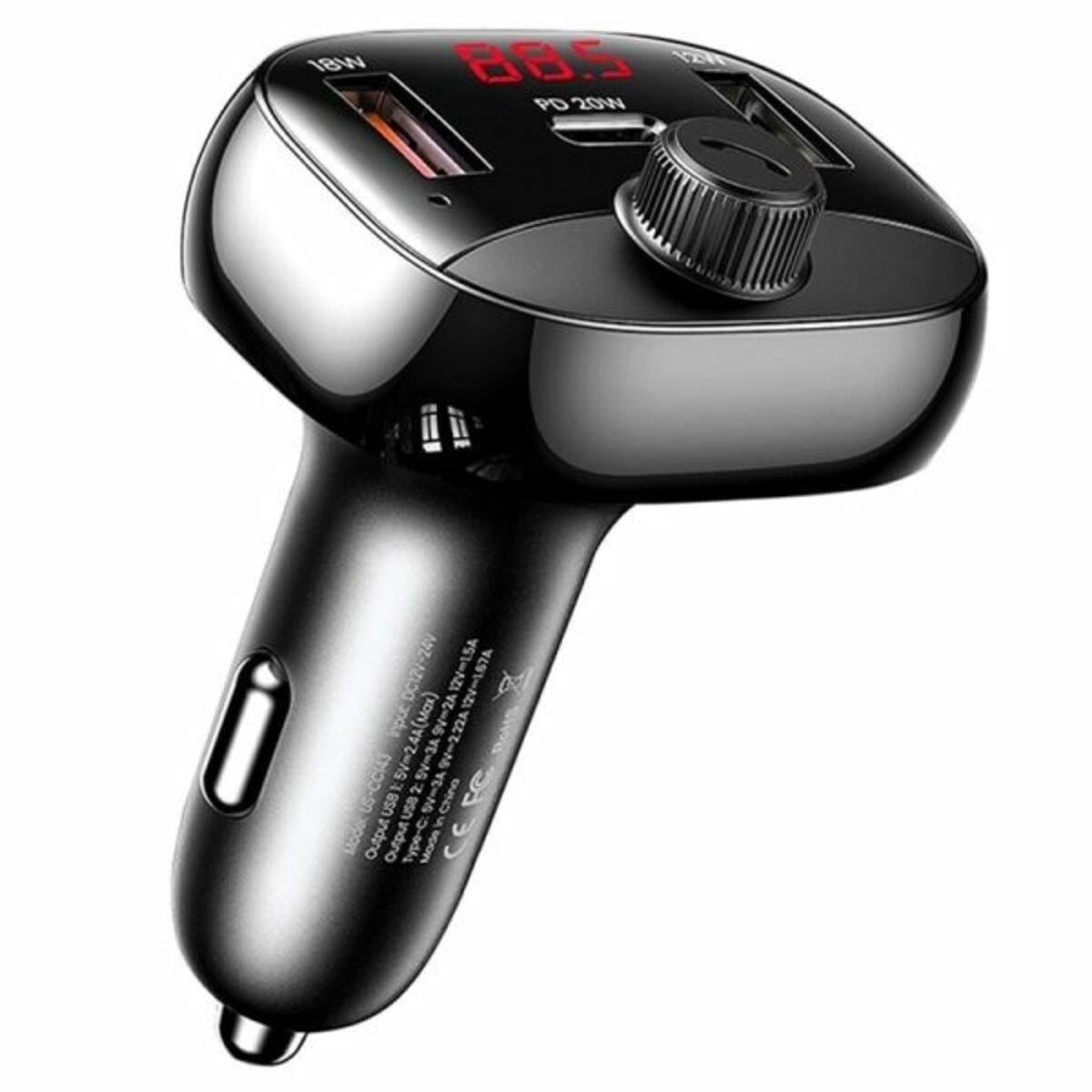 Зарядное устройство автомобильное Usams US-CC143 C25 50 W 2A+C 3 Ports FM Car Charger Black (CC143TC01) Зарядное устройство автомобильное Usams US-CC143 C25 50 W 2A+C 3 Ports FM Car Charger Black (CC143TC01)