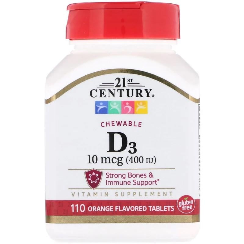 Витамины 21st Century Vitamin D3 10 мкг 400 IU 110 таблеток