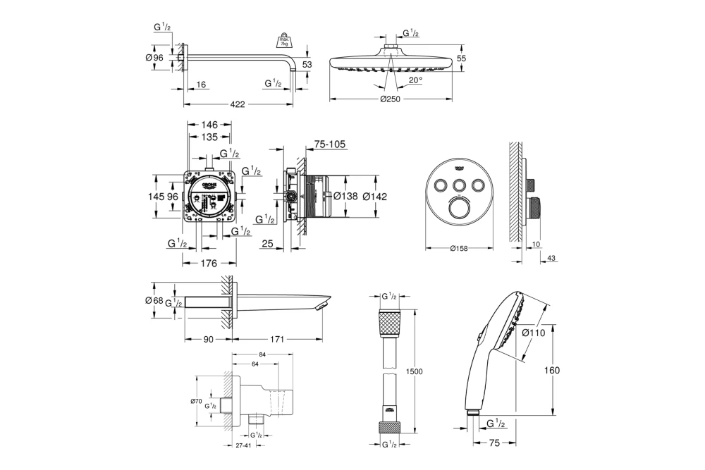 Душевая система Grohe QuickFix SmartControl UA202802R3 (22870007) - фото 14