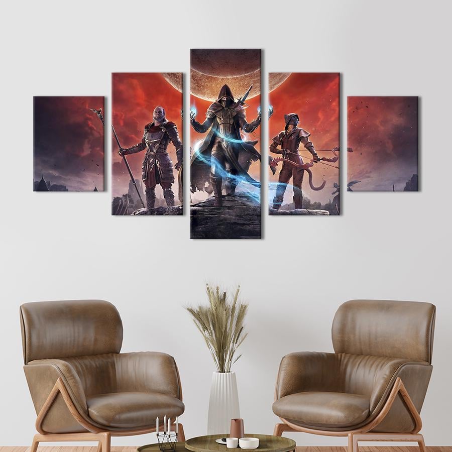 Картина на холсте Протагонисты игры The Elder Scrolls 112x54 см (1519-52)