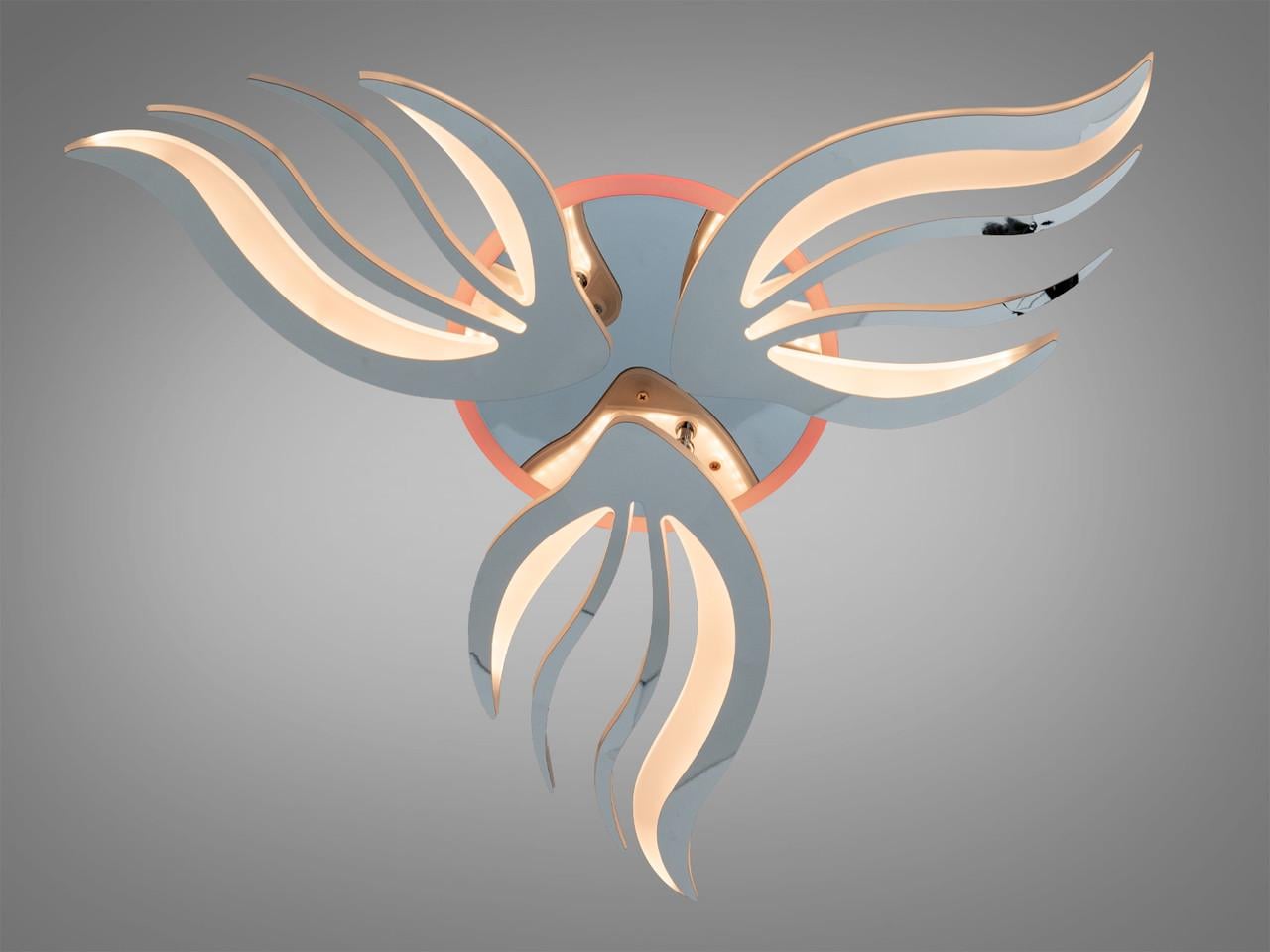 Люстра светодиодная для гостиной Diasha 2527/3HR LED 3color dimmer 52 Вт с пультом Хром (2953530419)