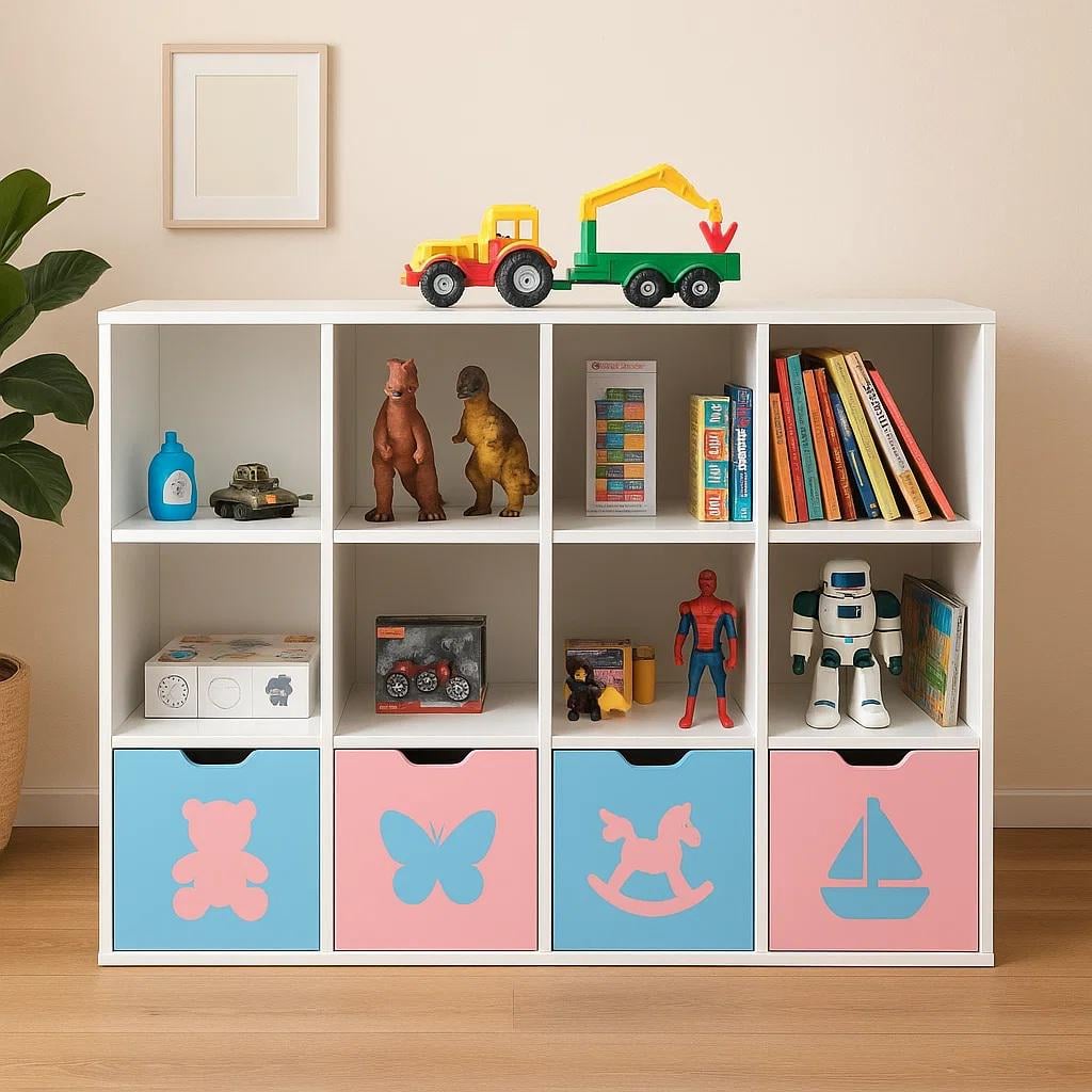 Стеллаж для детских игрушек и книг Gap ST12 на 12 ячеек Pink/Blue