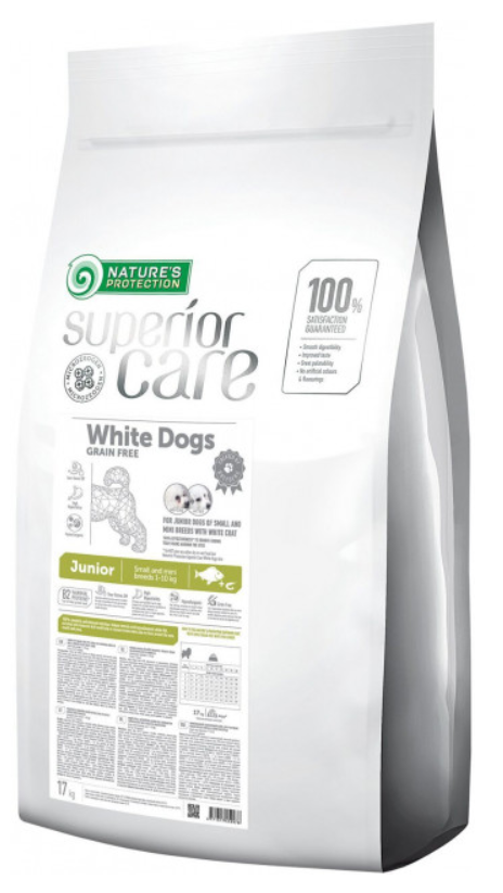 Корм для собак Nature's Protection Superior Care White Dogs Grain Free Junior Small Breeds 17 кг