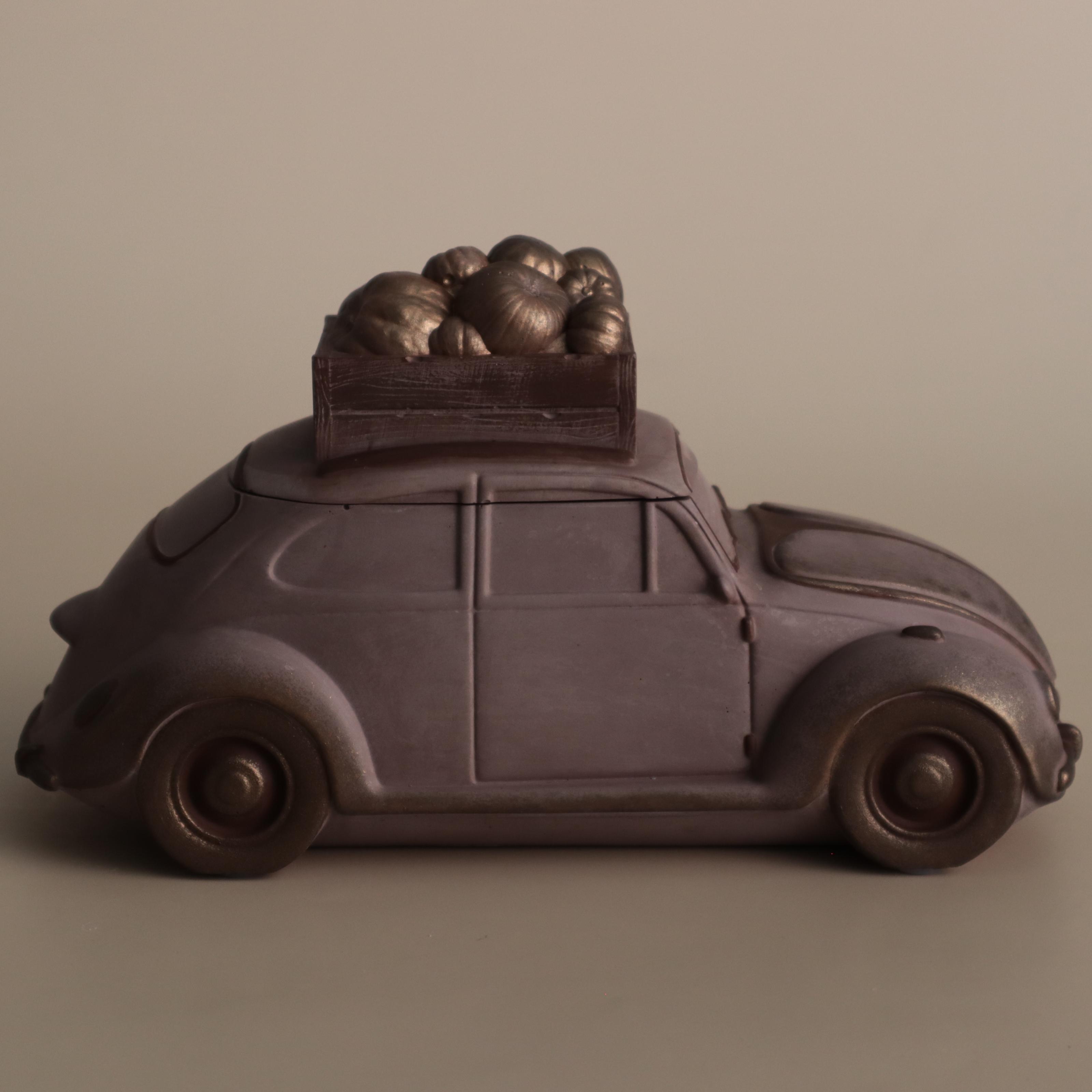 Аромасвічка соєва Wax Harmony Ваніль у гіпсовому кашпо Машинка з гарбузами Коричневий (1000711)