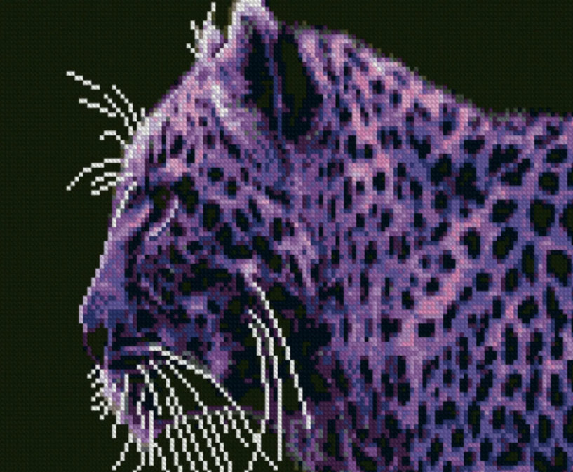 Алмазная мозаика Strateg Фиолетовый гепард 30х40 см (HX127)