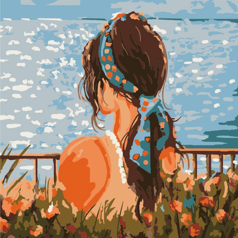 Картина по номерам Strateg Девушка 20х20 см (HH5276)