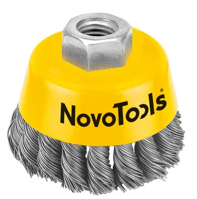 Чашечная проволочная щетка NovoTools 100 мм М14 с витой проволокой (20682)