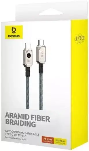 Кабель BASEUS Unbreakable Series Fast Charging Cable Type-C to Type-C P10355800221-00 100W 1 м White - фото 5