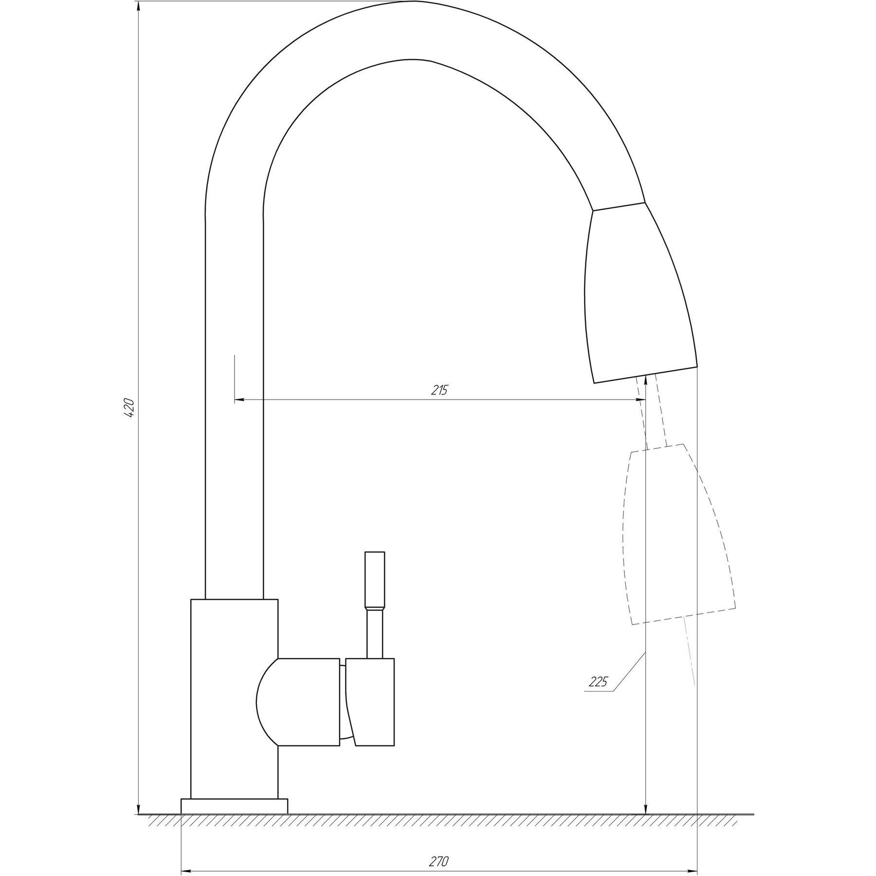 Смеситель для кухни Globus Lux ALPEN SBT1-2031-BB с выдвижной лейкой Черный (12576573) - фото 6